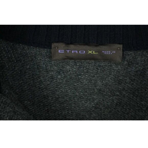 Etro XL Mens Wool & Goatskin Cardigan Sweater - Picture 3 of 10